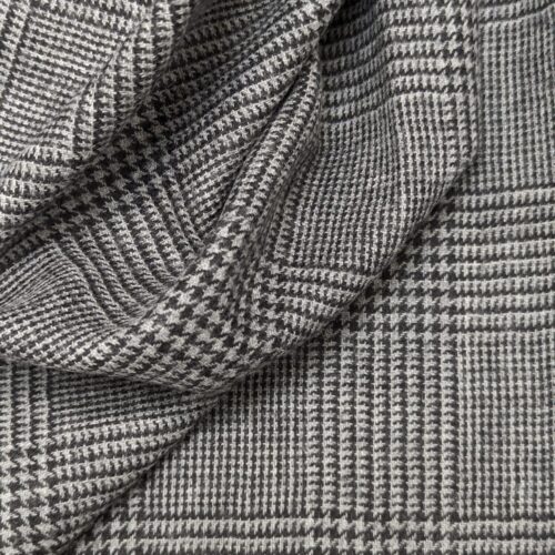 Vintage Solbiati Wool Tweed Prince of Wales Black White