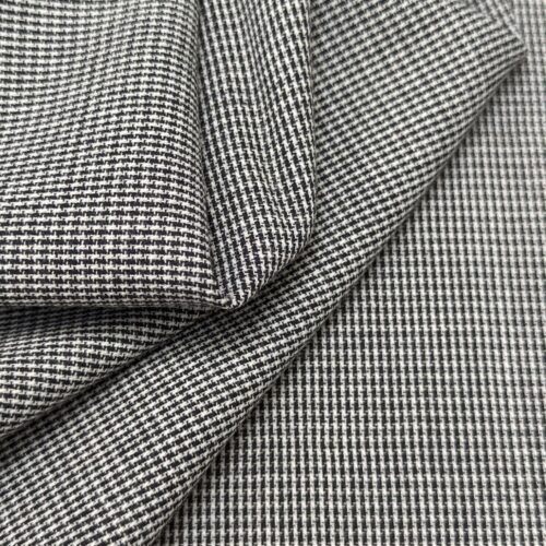 Vintage Solbiati Wool Tweed Black White Pattern