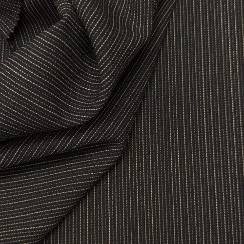 Vintage Solbiati Wool Narrow Pinstripes Dark Navy