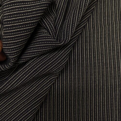 Vintage Solbiati Wool Chalk Stripes Black