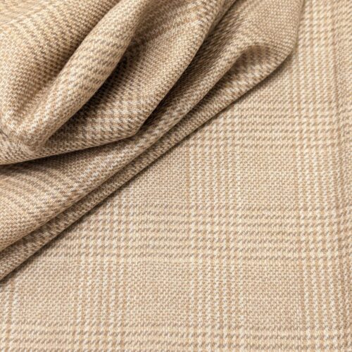 Vintage Solbiati Wool Tweed Glen Check Beige