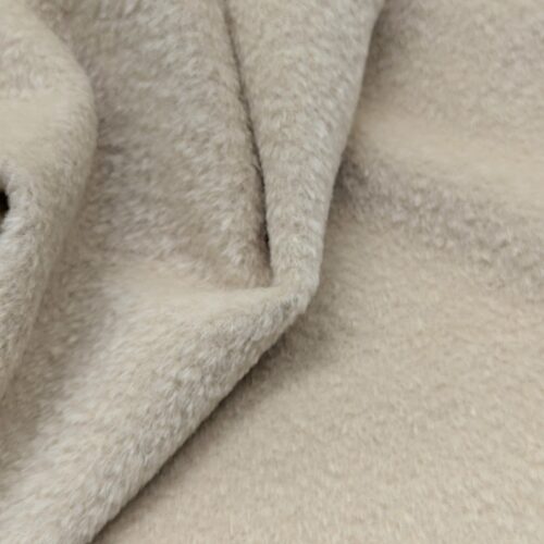 Suri Alpaca Coat Trimmed Off-White