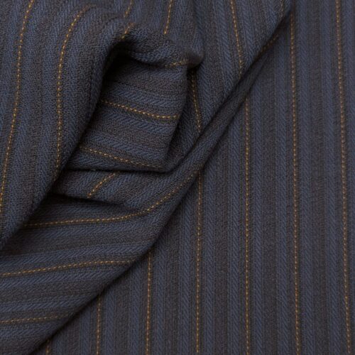 Vintage Solbiati Wool Jacquard Stripes Blue Yellow