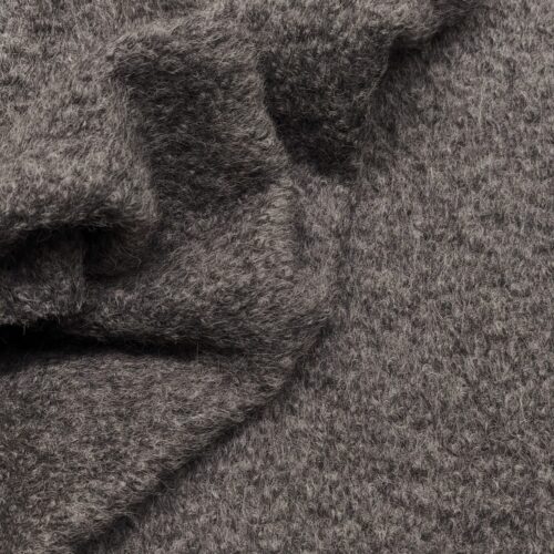 Heavy Alpaca Suri Boucle Coat Grey