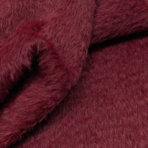 Extra Heavy Alpaca Coat Long Hair Dark Red