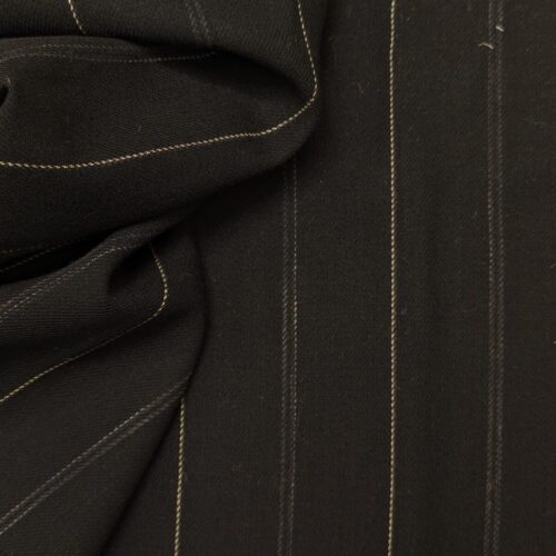 Vintage Solbiati Wool Pinstripes Black