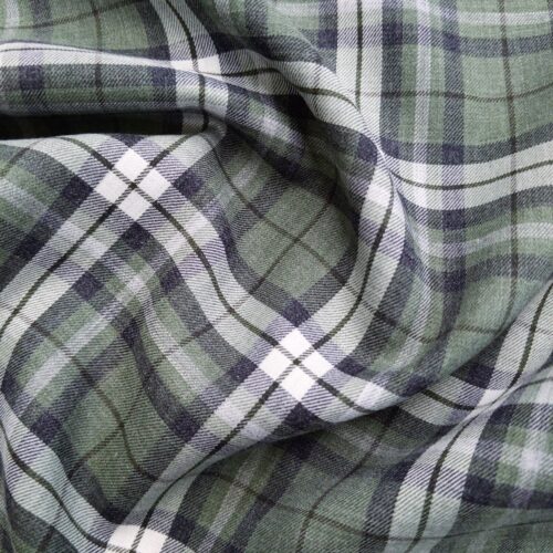 Cotton Shirting Checks Green White