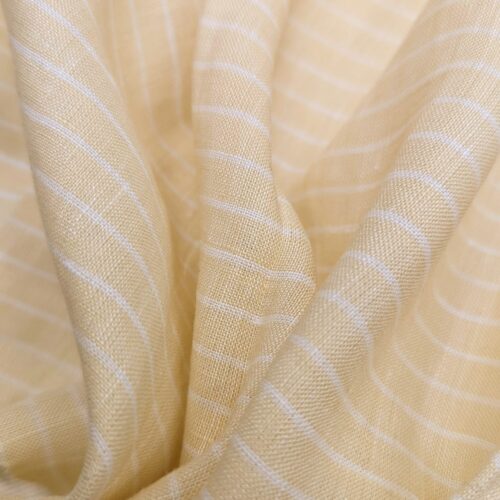 Plain Weave Linen Stripes Yellow White