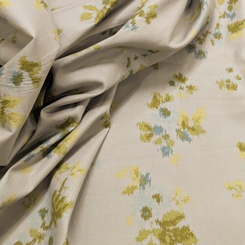 Cotton Elastane Floral Print Beige Green
