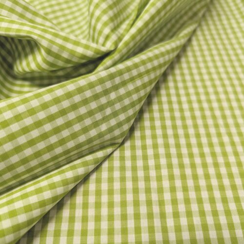 Cotton Poplin Gingham Green White