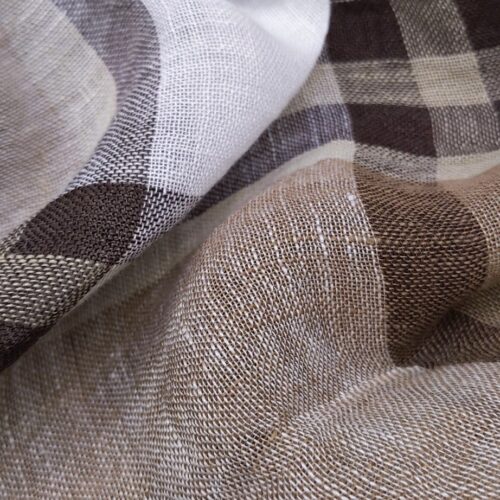 Linen Check in Taupe and Ivory
