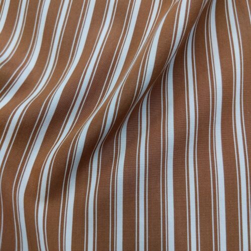 Cotton Shirting Stripes Brown White