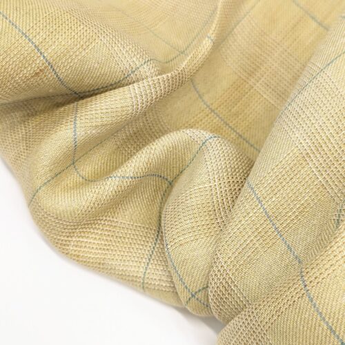 Twill Linen Plaid Sand Blue