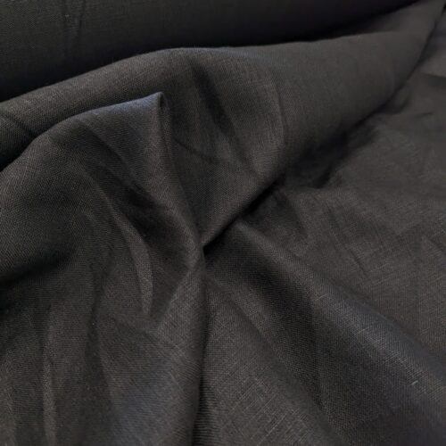 Plain Weave Linen Gauze Black