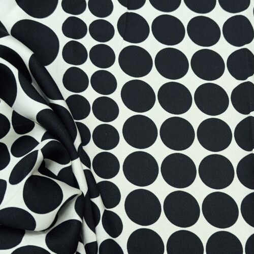 Viscose Polka Dot White Black