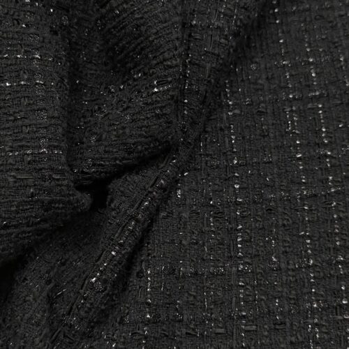 Tweed Cotton Blend Lurex Black