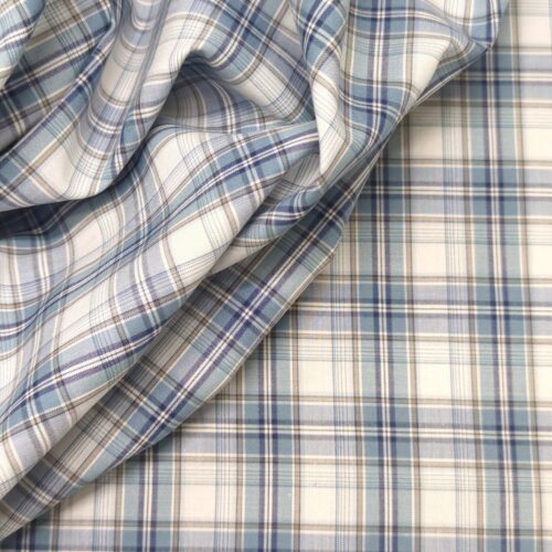AV Cotton Shirting Checks Blue Brown