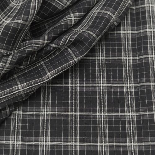 AV Cotton Shirting Checks Black White