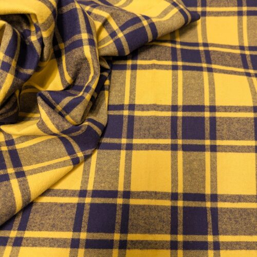 Cotton Flannel Checks Yellow Purple