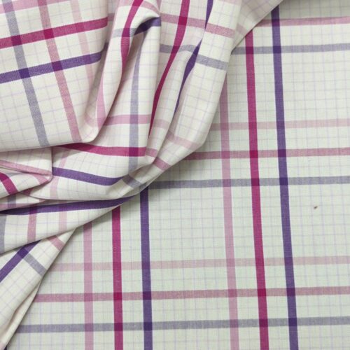 AV Cotton Shirting Checks Pink White