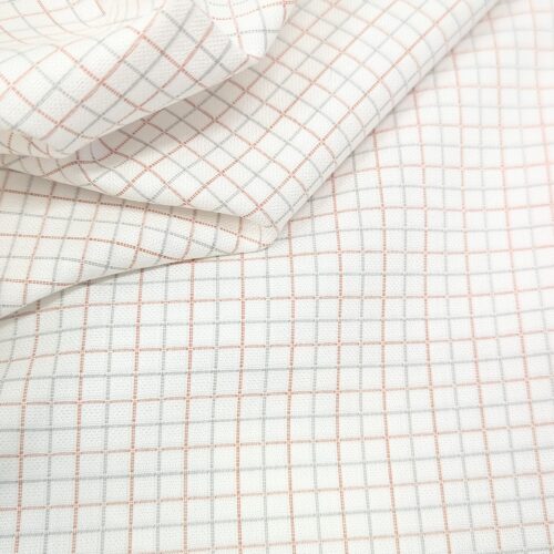 AV Cotton Shirting Checks Orange White