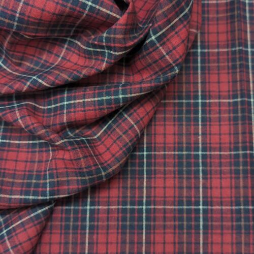 AV Cotton Shirting Flannel Checks Red Black