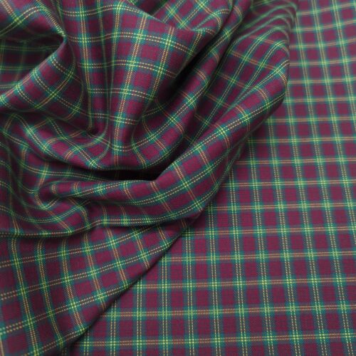 AV Cotton Shirting Checks Red Green