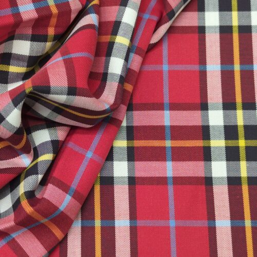 AV Cotton Shirting Checks Red White