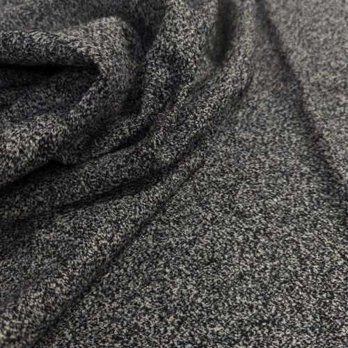 Cotton Bamboo Blend Tweed Salt Pepper Black White