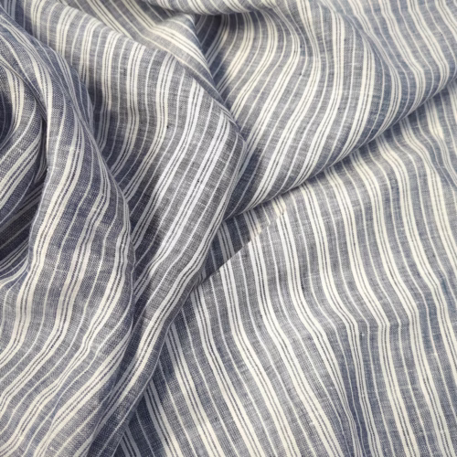 MM Linen Stripes Blue Off-White