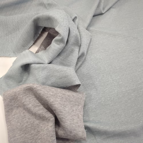 CNL Double face Cotton Linen Knit grey Melange Mint