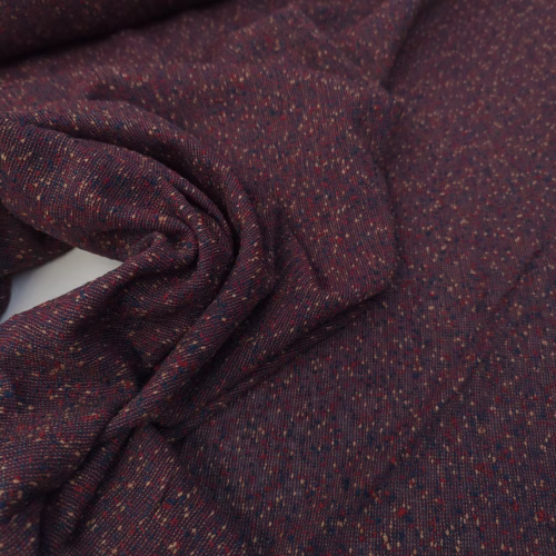 MM Linen Cotton Viscose Tweed Bordeaux Navy Beige