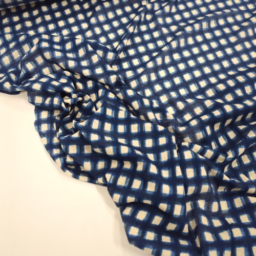 JPG Cotton Jersey Checks Navy White