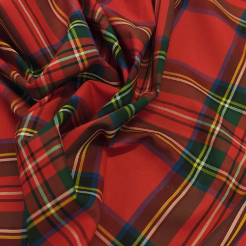TXT Light Cotton Tartan Royal Stewart Red Green