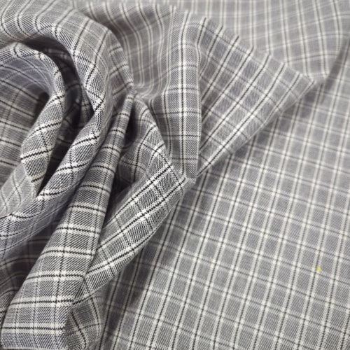LV Linen Cotton Tweed Checks Grey White