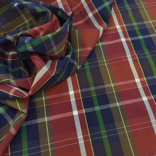 GCC Cotton Shirting Checks Red Blue