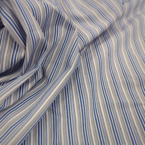 GCC Cotton Shirting Stripes Blue White