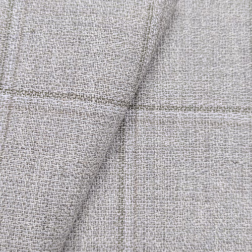Biella Wool Linen Cotton Checks Beige