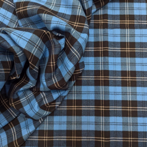 AV Cotton Flannel Checks Blue Black