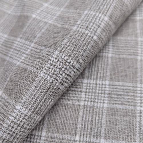 Biella Linen Wool Checks Beige