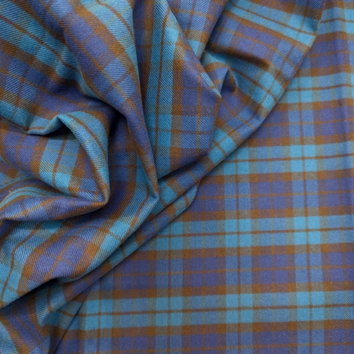 AV Cotton Flannel Checks Teal Blue