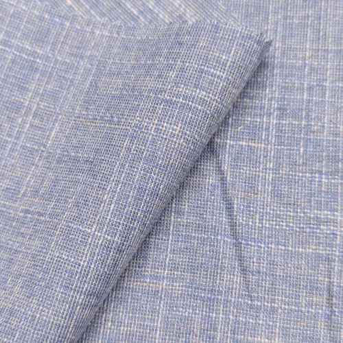 Wool Cotton Linen Viscose Stretch Baby Blue Melange