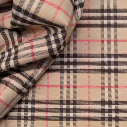 AV Cotton Flannel Checks Beige Red