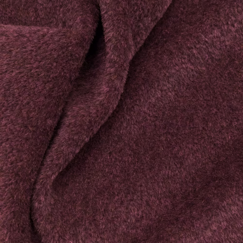 AV Suri Alpaca Wool Long Haired Coat Dark Bordeaux