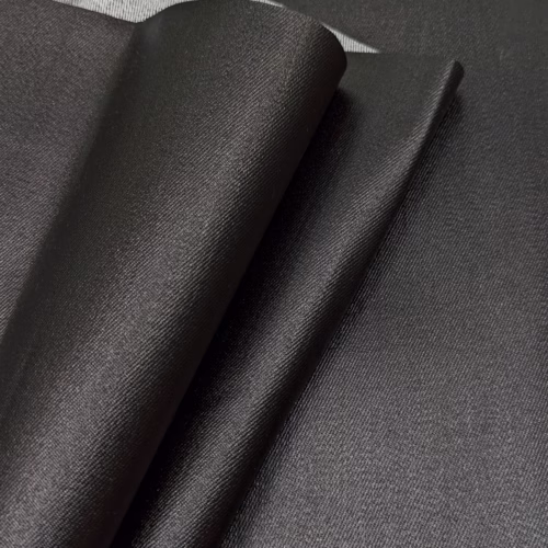 AV Cotton Denim With Lamination Black Matte