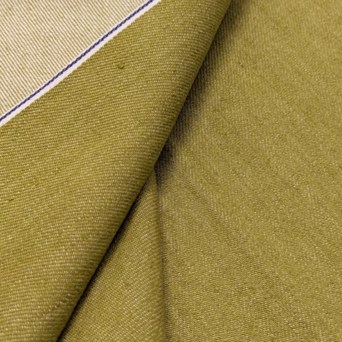 AV Selvedge Linen Cotton Denim Charteuse