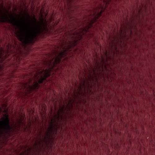 AV Suri Alpaca Wool Long Haired Coat Bordeaux