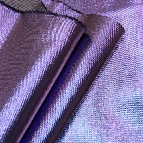 AV Cotton Denim With Lamination Iridescent Purple