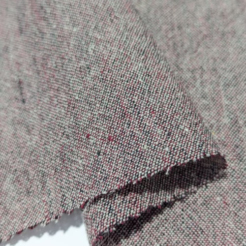 VE Rustric Linen Silk Wool Multicolor Red Off-White