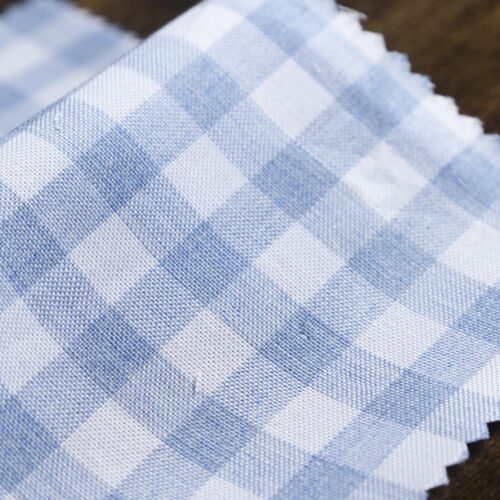 Pastel Gingham Cotton Cornflower Blue